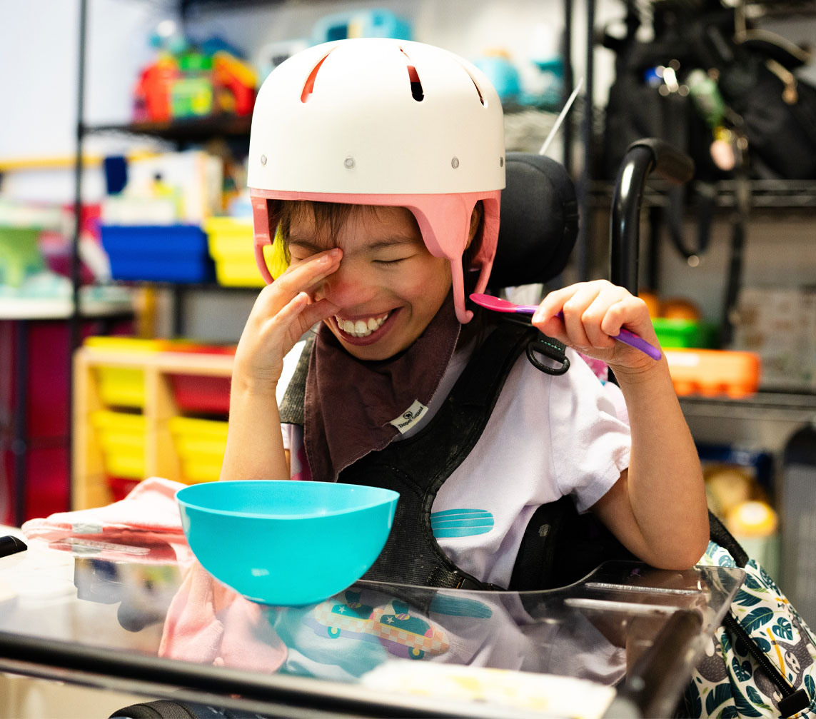 Child on a wheelchair